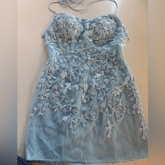 Bodycon Blue Homecoming lace Backless Party Dress 10 - Picture 1 of 10